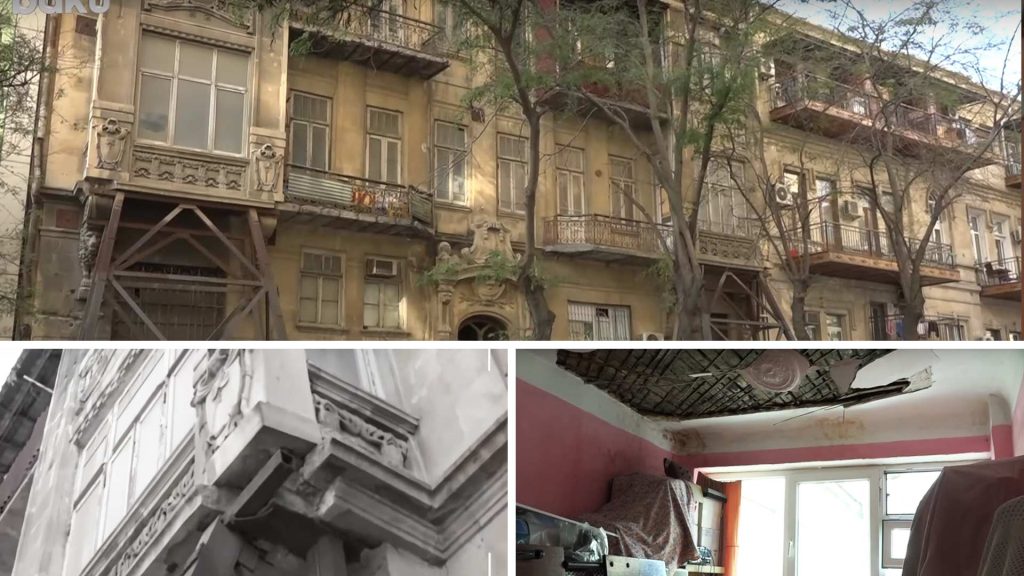 Bakının mərkəzində yerləşən bina hər an uça bilər