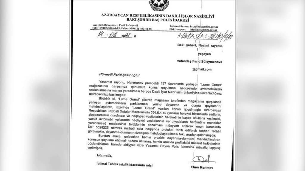 Bakı sakini mağazanın zəbt etdiyi səkinin boşaldılmasına nail olub