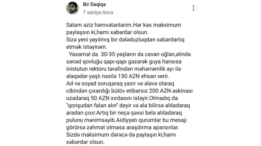 Bakıda yeni dələduzluq növü: saxta əsginaslar yayılır