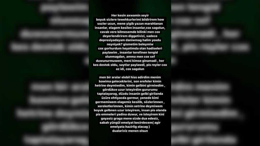 Azərbaycanlı model bədəninin çürüməsi ilə bağlı izləyicilərə müraciət edib