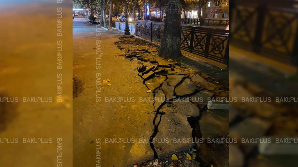 Yasamalda piyada səkisi təmir olunur