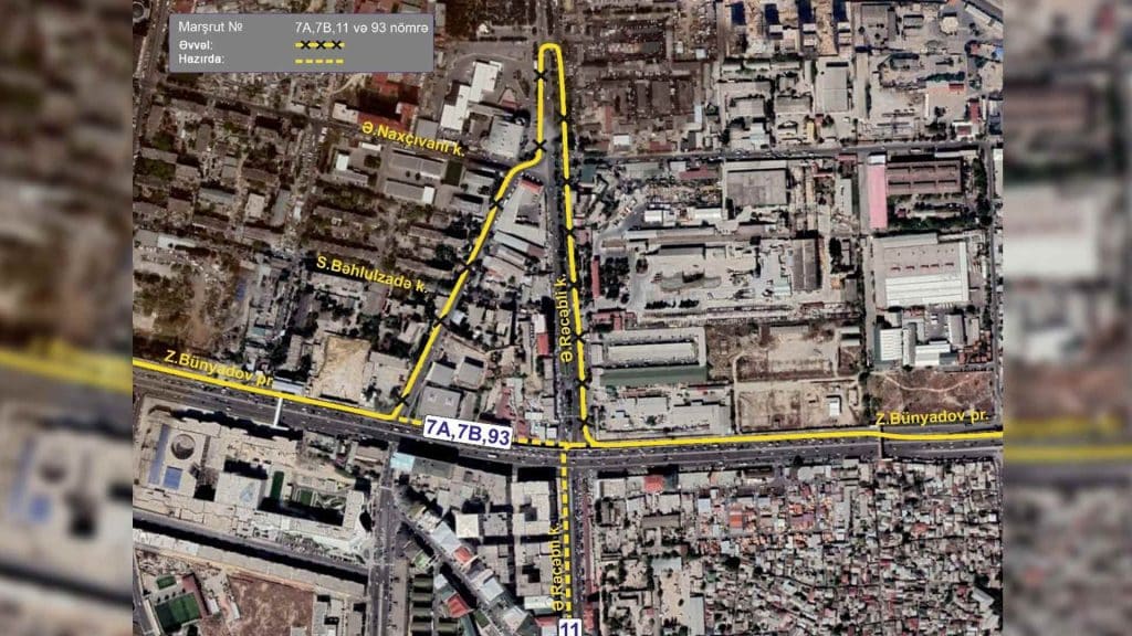 Bakıda bəzi marşrut avtobuslarının sxemi dəyişdirilib