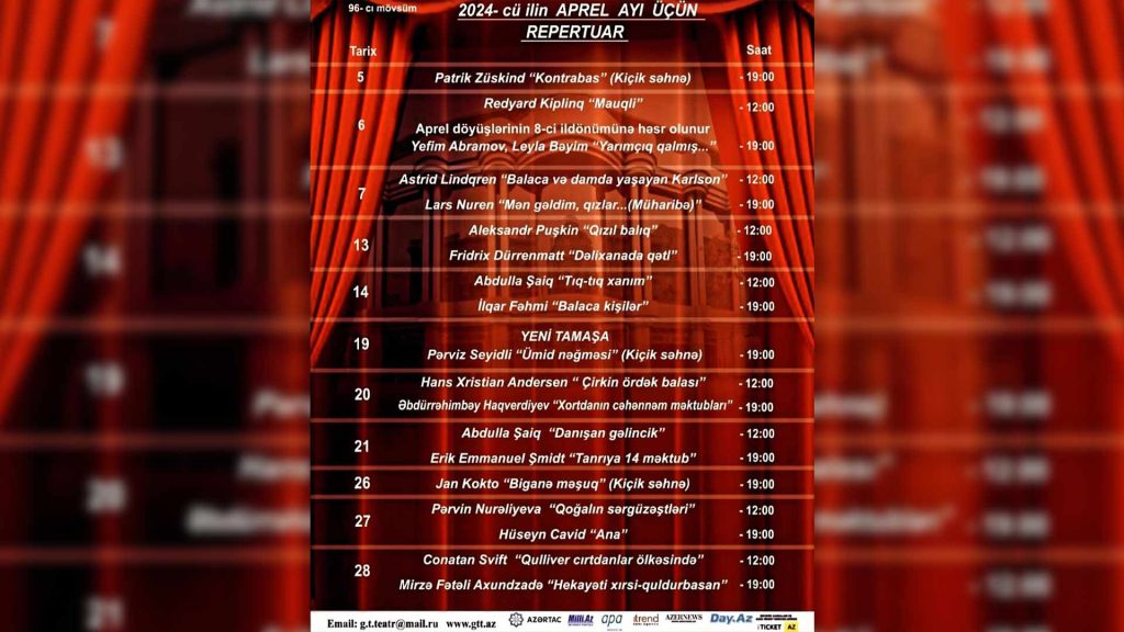 Gənc Tamaşaçılar Teatrı aprel ayının proqramını açıqlayıb