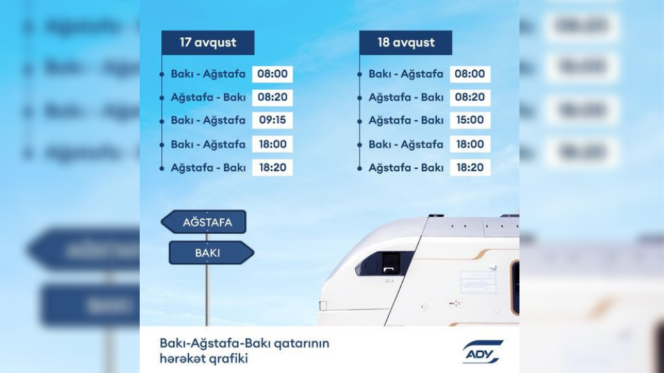 Bakı–Ağstafa–Bakı marşrutu üzrə əlavə reys təyin olunub<br />
