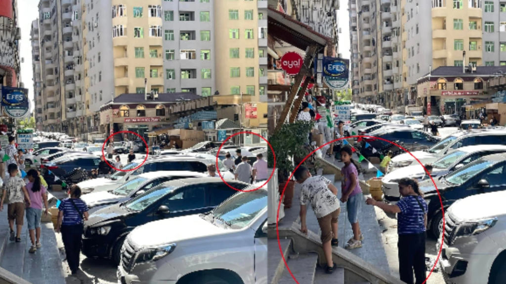 Xırdalanda sürücülər səkini zəbt ediblər