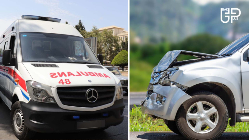 Bakıda təcili tibbi yardım minik avtomobillə toqquşub