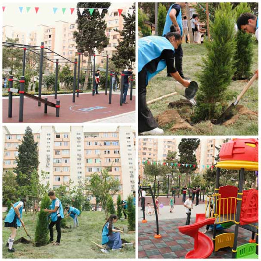 Suraxanı rayonunda abadlaşdırılan həyət sakinlərin istifadəsinə verilib