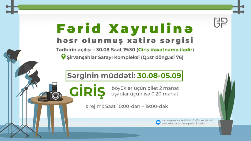 Şirvanşahlar sarayının həyətində fotoqraf Fərid Xayrulinin xatirəsinə sərgi təşkil olunacaq