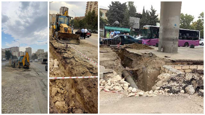 Nəsimi rayonunun küçələrində təmir işləri gedir