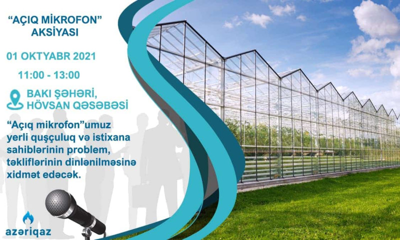 Hövsan qəsəbəsində Azəriqazın “Açıq mikrofon” askiyası keçiriləcək