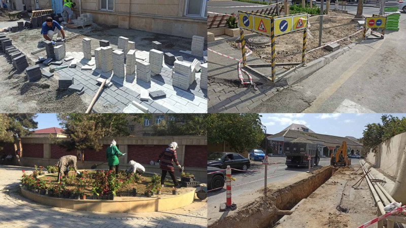 Xəzər rayonunda abadlıq işləri həyata keçirilir