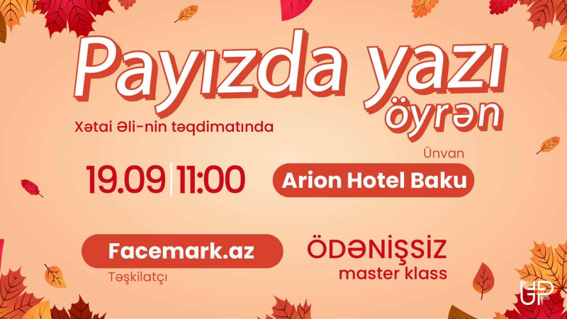Bakıda ödənişsiz master-klass baş tutacaq