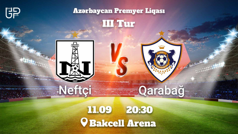Neftçi–Qarabağ matçının keçiriləcəyi yer və saat bəlli olub