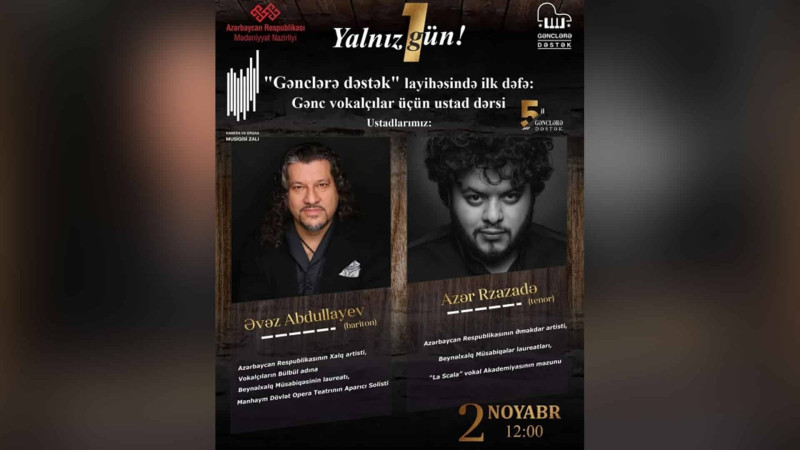 Bakıda gənc vokalçılara üçün master-klas keçiriləcək