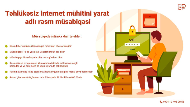 “Təhlükəsiz internet mühitini yarat” adlı rəsm müsabiqəsinə start verilib