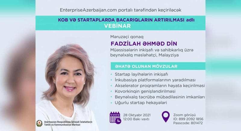 Bakıda KOB və startaplarda bacarıqların artırılması mövzusunda vebinar keçiriləcək