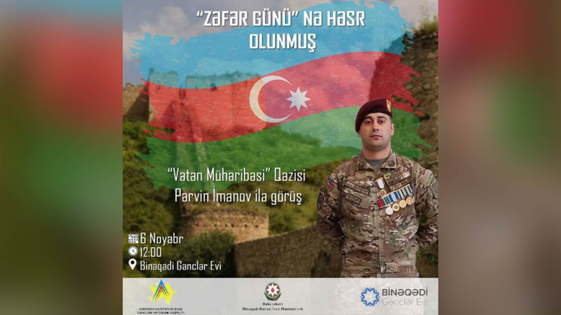 Binəqədi Gənclər Evində Vətən müharibəsinin iştirakçısı ilə görüş baş tutacaq