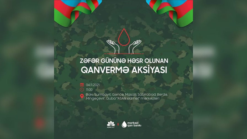 Bakıda şəhidlərin və qazilərin xatirinə qanvermə aksiyası təşkil olunacaq