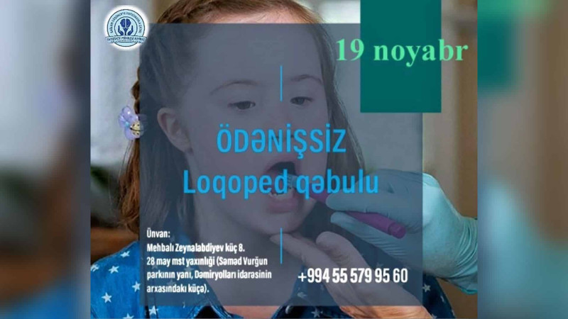 Bakıda ödənişsiz loqoped qəbulu keçiriləcək