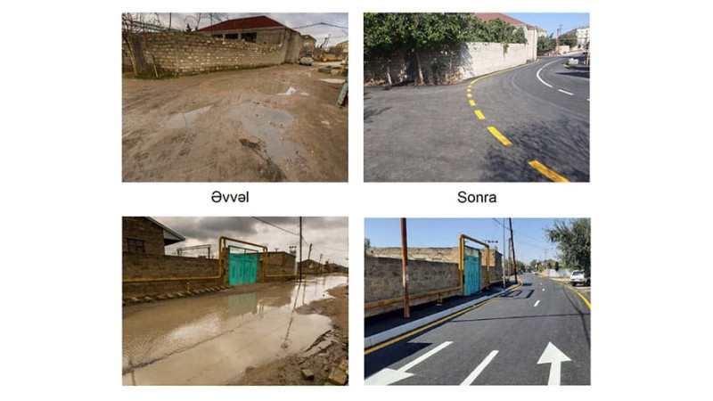 Binə qəsəbəsində piyadalar və avtomobillər üçün yolların təmir bərpa işləri yekunlaşdırılıb