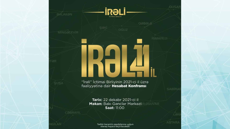 İrəli İctimai Birliyinin 13-cü hesabat konfransı keçiriləcək