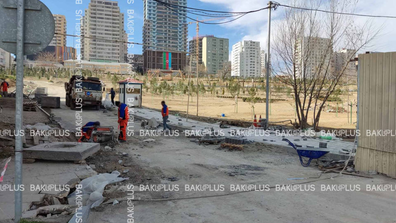 Nərimanov prospekti ərazisində yollar təmir olunur, park salınır