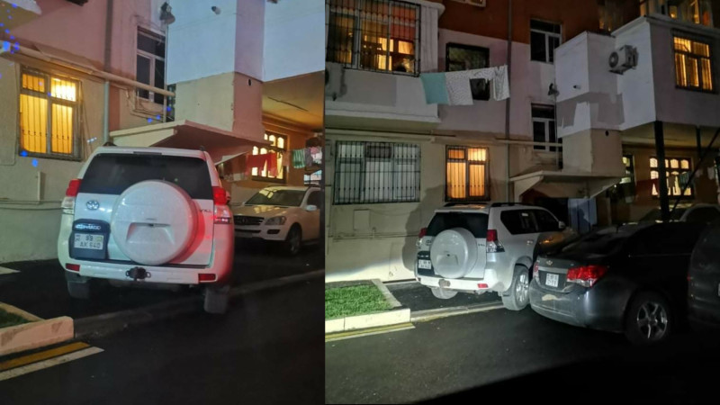 Nəsimi rayonunda sürücü avtomobilini səkiyə qaldıraraq parklanma qaydasını pozub