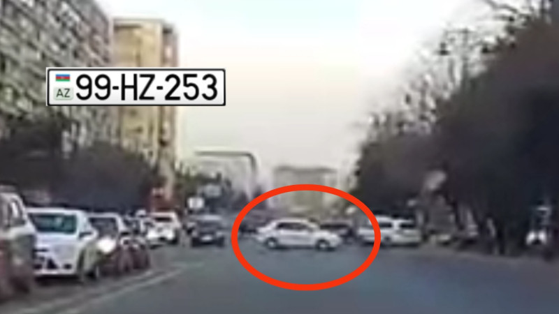 Nərimanov rayonunda sürücü yolda qayda pozduğuna görə cərimələnib