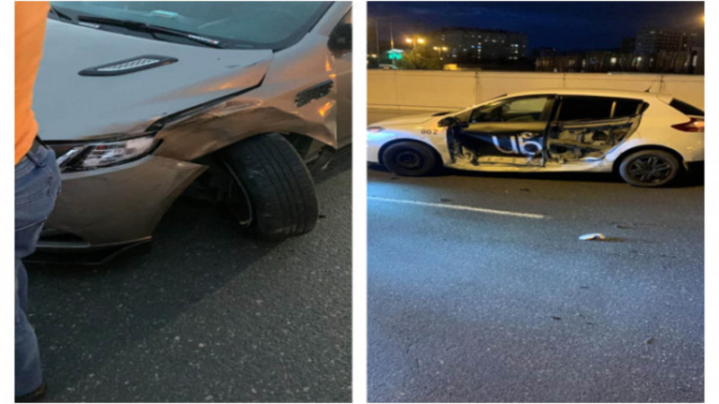 Bakıda “UBER”-in sürücüsü qəzaya uğrayıb