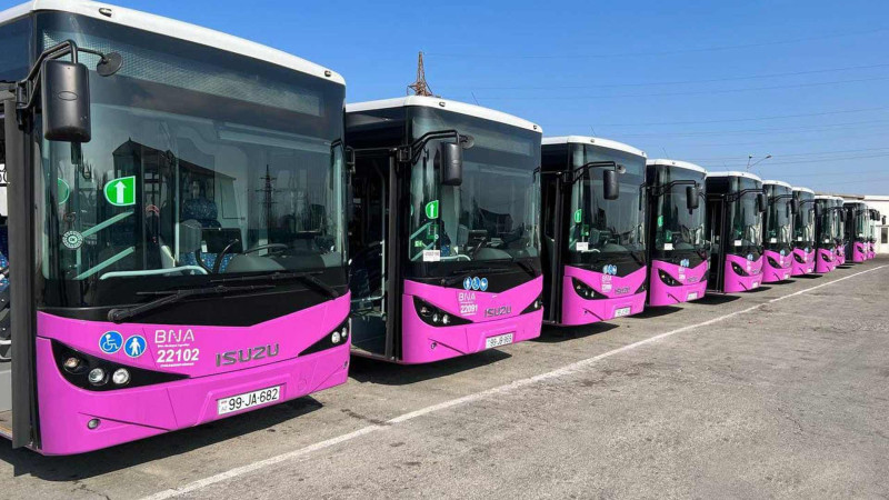 Bakıya 12 ədəd yeni avtobus gətirilib