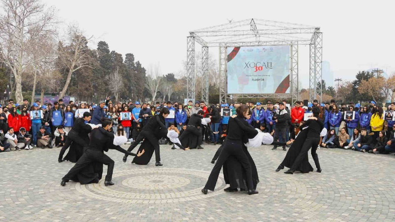 “Xocalıya Ədalət: Bakıda fləş-mob keçirilib