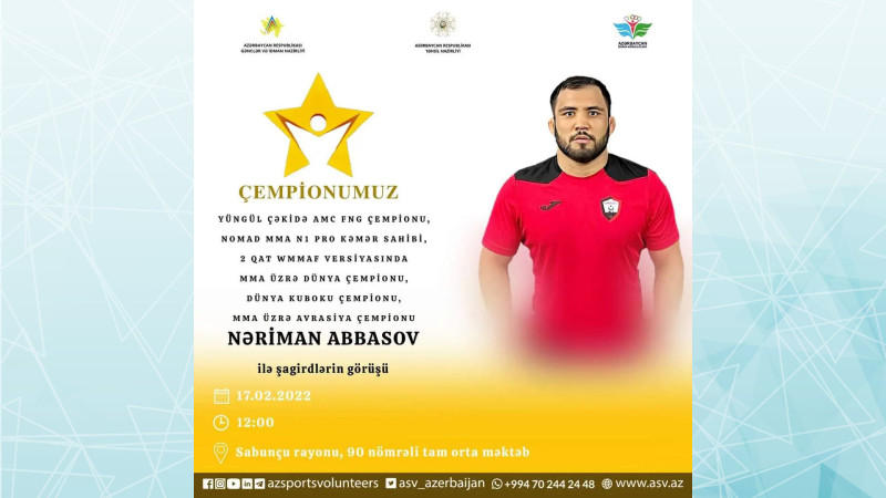 Bakıda Dünya Çempionu şagirdlərlə görüşəcək