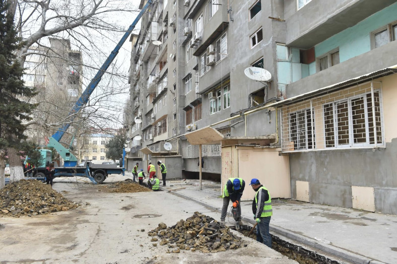 Yeni Yasamalda 4, Bakixanov qəsəbəsində isə 9 binanın su təchizatı sistemləri yenidən qurulur