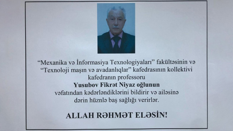 Bakı universitetinin professoru vəfat edib