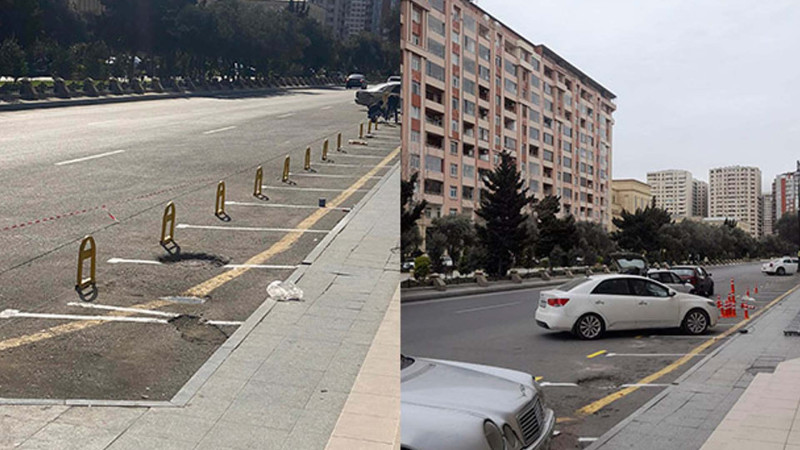 Xətai rayonunda quraşdırılan qanunsuz parkinq sökülüb