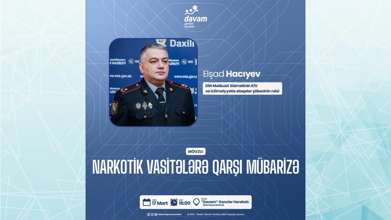 “Davam” Gənclər Hərəkatı təşəbbüsü ilə Elşad Hacıyev ilə görüş keçiriləcək
