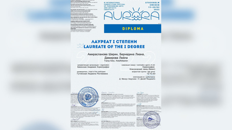 Bakı Xoreoqrafiya Akademiyasının tələbələri byenəlxalq müsabiqədə iştirak ediblər