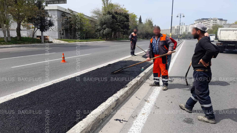 8 noyabr prospektində yol qismən bağlanıb