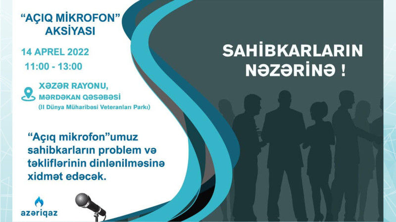 Xəzər rayonunda “Açıq mikrofon” aksiyası keçiriləcək