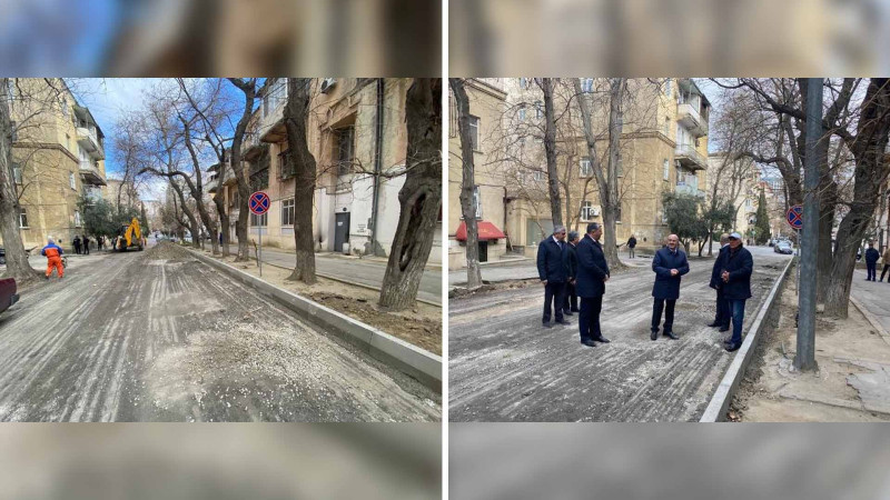 Nəsimi: Mustafa bəy Topçubaşov küçəsində asfalt örtüyü yenilənir
