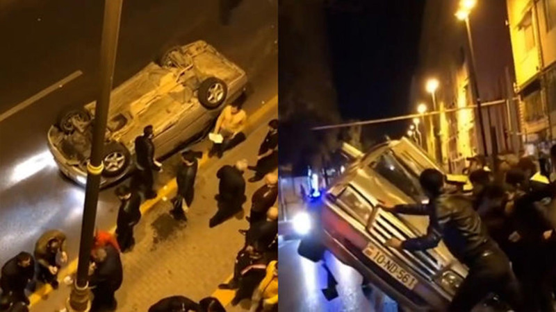 Bakıda avtomobil qəza zamanı üç dəfə çevrilib