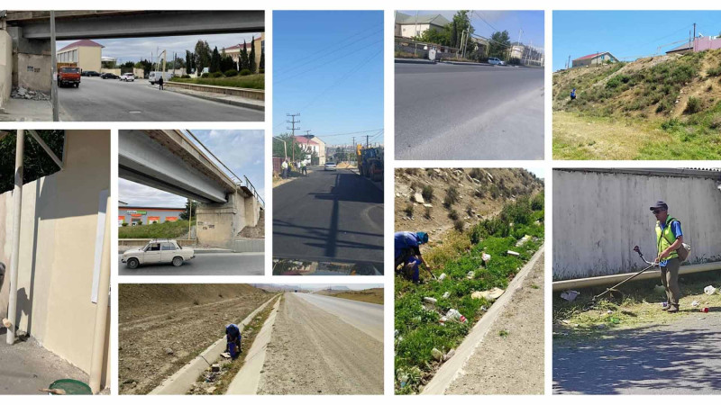Bakının daha bir rayonunda təmir işləri aparılır