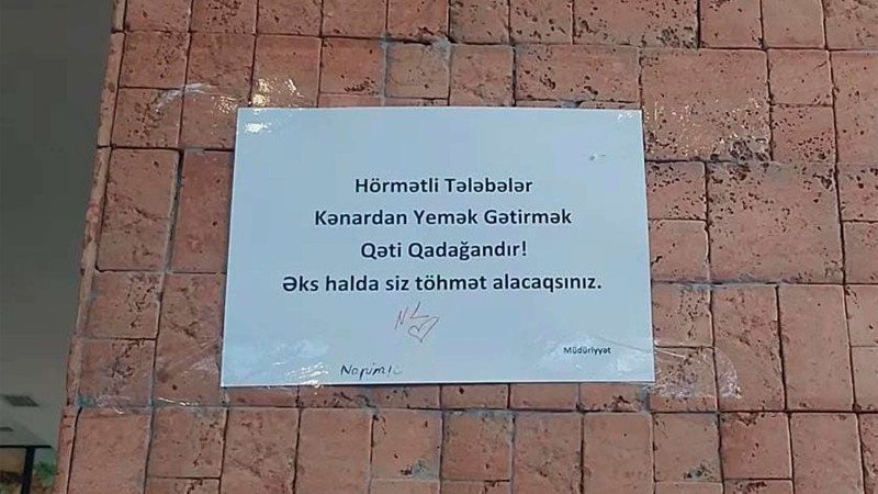 Universitetə yemək gətirən tələbələr töhmət alır?