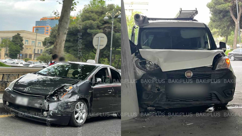 Cəfər Cabbarlı küçəsində iki avtomobil toqquşub