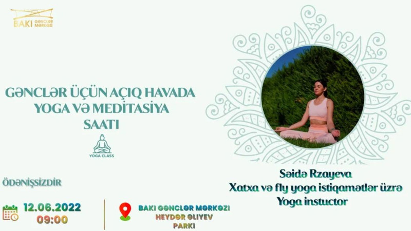 Bakıda ödənişsiz yoqa dərsi keçiriləcək