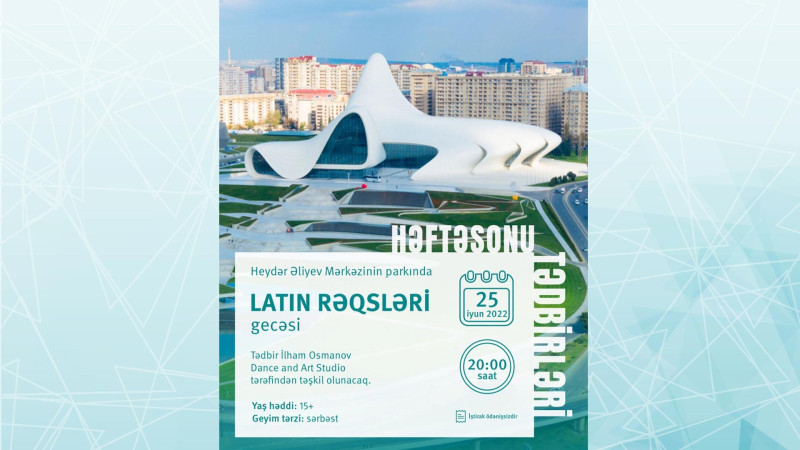 Heydər Əliyev Mərkəzinin parkında latın rəqsləri üzrə təlim keçiriləcək