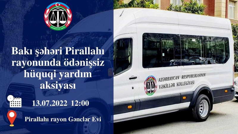 Vəkillər Kollegiyasının dəstəyi ilə daha bir hüquqi yardım aksiyası baş tutub