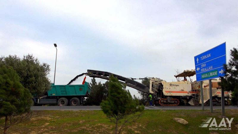 Qala-Şüvəlan avtomobil yolunda yenidənqurma işləri aparılır