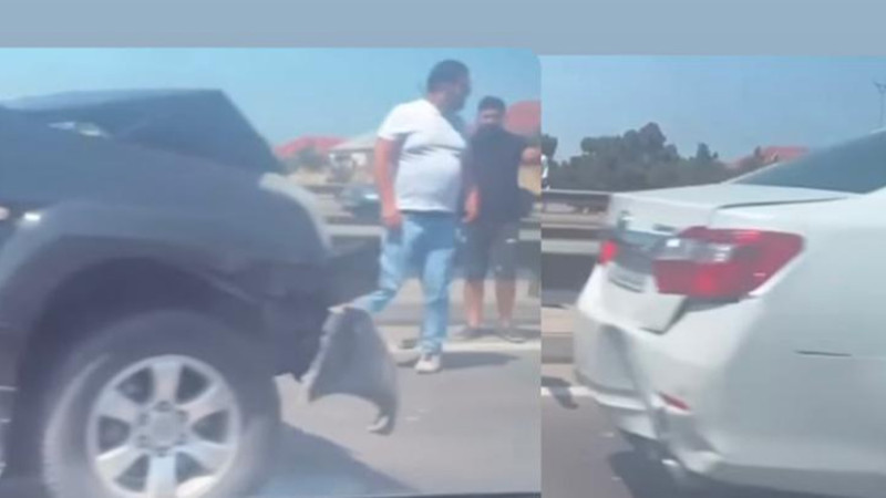 Aeroport yolunda qəza: “Prado” ilə “Camry” toqquşub