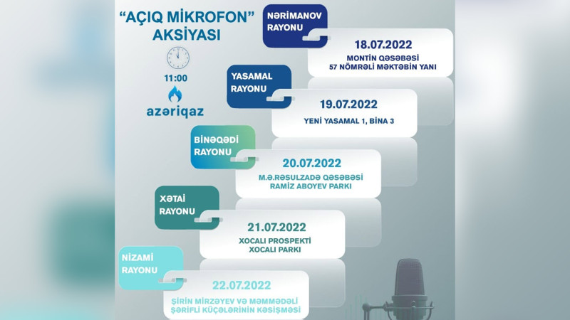 “Azəriqaz” İB-nin növbəti “Açıq mikrofon” aksiyasının tarix və məkanı bəlli olub